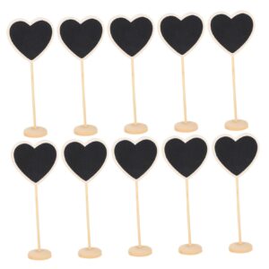 10pcs message board decorations for home household decor mini chalkboard heart chalkboard name plate board chalkboard name plate mini message blackboards mini blackboard decor wood