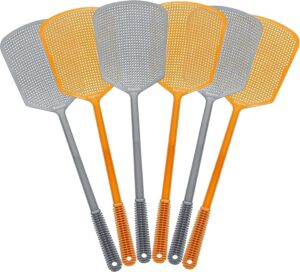 fly swatters-begonia 5pack heavy duty fly swatters with bigger paddle, multi pack matamoscas, jumbo long handle fly swat shatter bulk, large bug swatter that work for indoor and outdoor