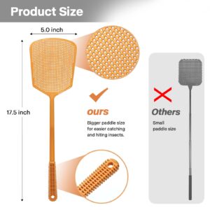 Fly Swatters-Begonia 5pack Heavy Duty Fly Swatters with Bigger Paddle, Multi Pack Matamoscas, Jumbo Long Handle Fly Swat Shatter Bulk, Large Bug Swatter That Work for Indoor and Outdoor