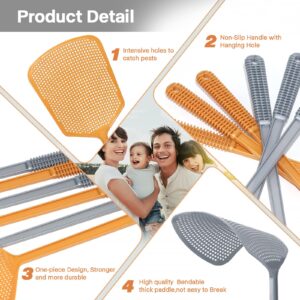 Fly Swatters-Begonia 5pack Heavy Duty Fly Swatters with Bigger Paddle, Multi Pack Matamoscas, Jumbo Long Handle Fly Swat Shatter Bulk, Large Bug Swatter That Work for Indoor and Outdoor