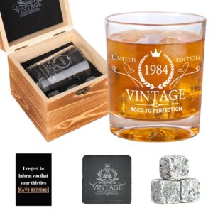 2024 40th birthday gifts men, 1984 whiskey glasses, 40th birthday gifts, 40 year old gifts for men, old fashioned glasses, 40 birthday gifts for men, gifts for 40th, 1984 gifts for men, dad, husband