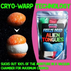 Premium Freeze Dried Alien Tongues Candy - Crunchy Freeze Dried Candy Shipped in Box for Extra Protection - Freeze Dry Candy Dry Freeze Candy for All Ages (4 Ounce)