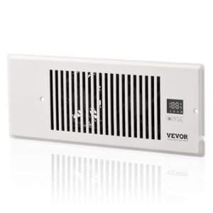 VEVOR Register Booster Fan, Quiet Vent Booster Fan Fits 4” x 12” Register Holes, with Remote Control and Thermostat Control, Adjustable Speed for Heating Cooling Smart Vent, White