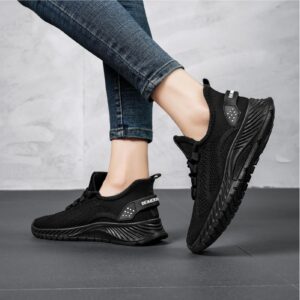 Moodeng Walking Shoes for Women Breathable Running Shoes Athletic Causal Tennis Shoes for Gym Outdoor Lightweight Slip on Sneakers Black