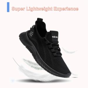 Moodeng Walking Shoes for Women Breathable Running Shoes Athletic Causal Tennis Shoes for Gym Outdoor Lightweight Slip on Sneakers Black