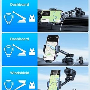 Phone Holders for Your Car [88 LBS Super Heavy Duty] Suction Cup Phone Holder Windshield/Dashboard/Window, Universal Car Phone Holder Mount, Compatible with iPhone, Samsung & Other Cellphone,Black