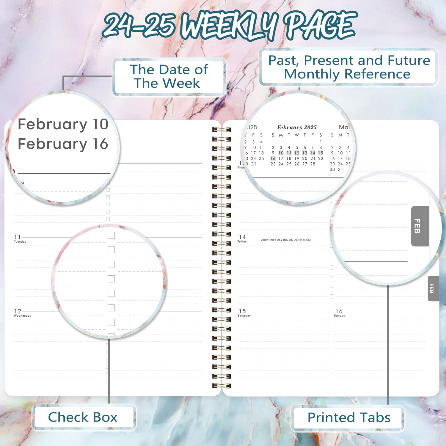2024-2025 Planner - Academic Planner 2024-2025, Jul. 2024-Jun. 2025, 8''x10'', Planner 2024-2025 Daily Weekly and Monthly with 12 Printed Tabs