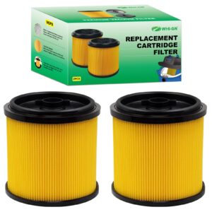 2 pack standard cartridge filter replacement for vacmaster filter vcfs, compatible with vacmaster 5-16 gallon wet/dry vacs, vbv1210 filter. also fit hart most shop-vac 5-20 gal vacs