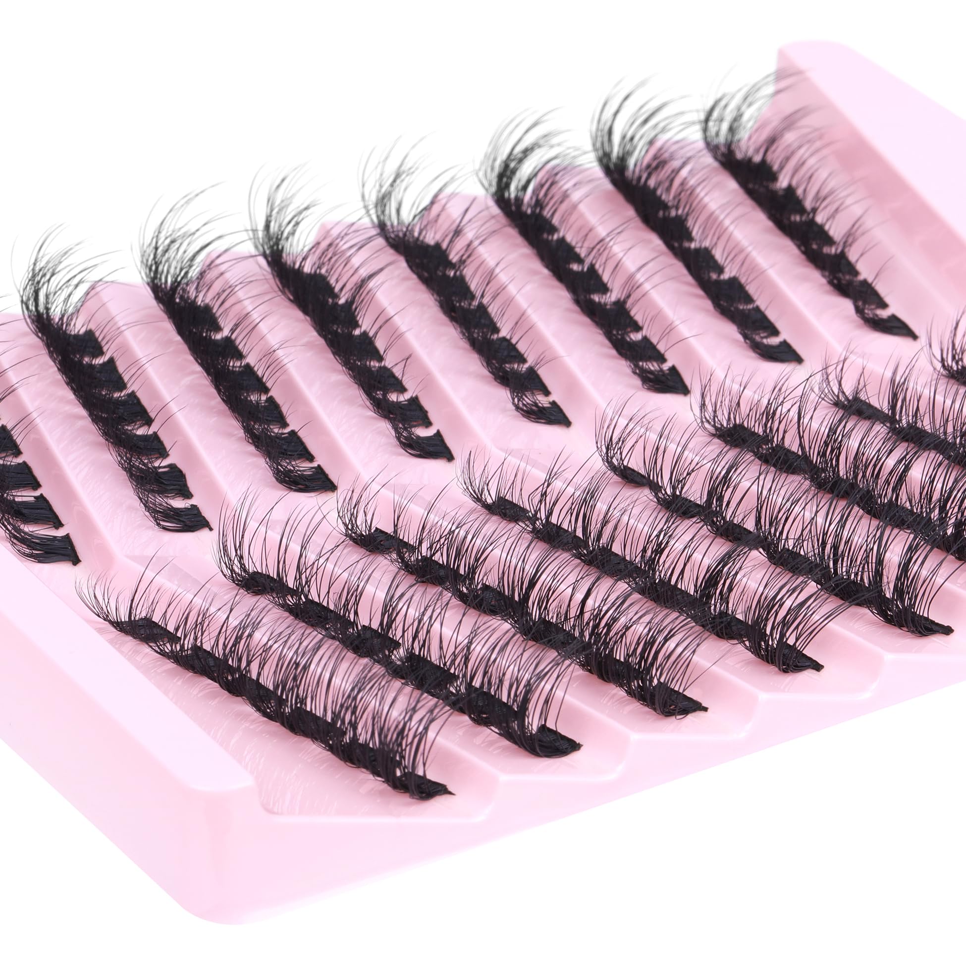 DIY Lash Extension Kit Fluffy Flat Lash Clusters with Kit Lash Bond and Seal and Cluster Eyelashes Applicator Tool D Curl Eyelash Extension Kit Individual Lashes Cluster by FANXITON