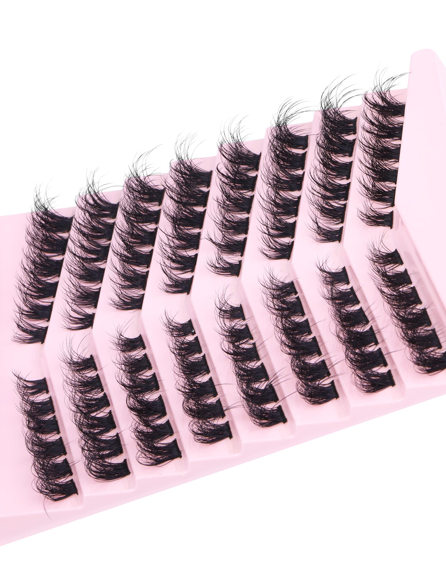 DIY Lash Extension Kit Fluffy Flat Lash Clusters with Kit Lash Bond and Seal and Cluster Eyelashes Applicator Tool D Curl Eyelash Extension Kit Individual Lashes Cluster by FANXITON