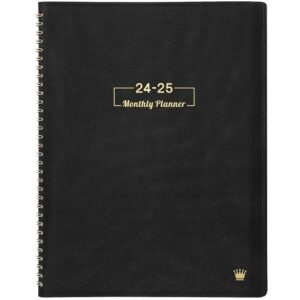 2024-2025 monthly planner - 18 monthly planner/calendar 2024-2025, jul 2024 - dec 2025, 8.86" x 11.4", monthly tabs, faux leather, pocket, 25 note pages, passwords, twin-wire binding, thick pape