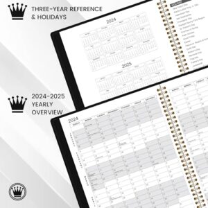 2024-2025 Monthly Planner - 18 Monthly Planner/Calendar 2024-2025, Jul 2024 - Dec 2025, 8.86" x 11.4", Monthly Tabs, Faux Leather, Pocket, 25 Note Pages, Passwords, Twin-Wire Binding, Thick Pape