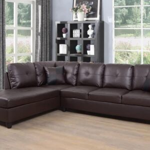 SIENWIEY Sectional Couch for Living Room Furniture Sets, Brown Leather Couch L Shape Couch Faux Leather Sofa Living Room Sofa with Chaise 2 Piece Using for Living RoomBrown,Facing Left Chaise