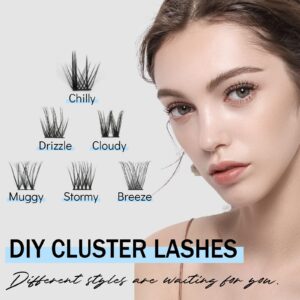 Mayhug Lash Clusters Eyelash Clusters 96 Pcs Individual Lashes D Curl, 0.05 Super Thin Band DIY Cluster Eyelash Extensions, Wispy Lash Clusters Mix 8-16 False Eyelashes Natural Look (MUGGY)