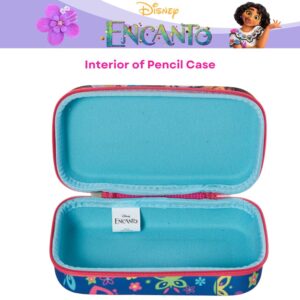 Innovative Designs Disney Encanto Pencil Case Set with Stickers and Gel Pens for Kids, Molded with Zip Closure, Pink