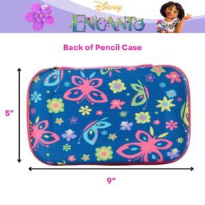 Innovative Designs Disney Encanto Pencil Case Set with Stickers and Gel Pens for Kids, Molded with Zip Closure, Pink