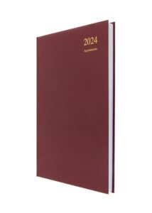 collins essential 2024 daily planner with appointments - daily calendar 2024 page a day diary, journal & appointment book 2024 - a4 size business, academic and personal 2024 planner black (maroon)