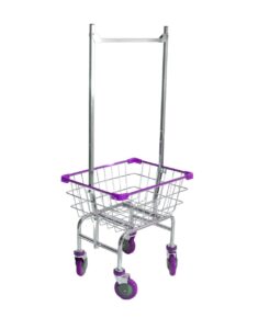 chamin 1.5bu chrome coated cart for house and commercial (lavender color) (chrome, 1.5 bushel)