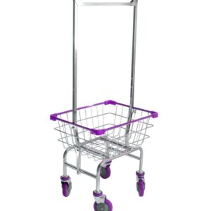 CHAMIN 1.5BU Chrome Coated CART for House and Commercial (Lavender Color) (Chrome, 1.5 Bushel)