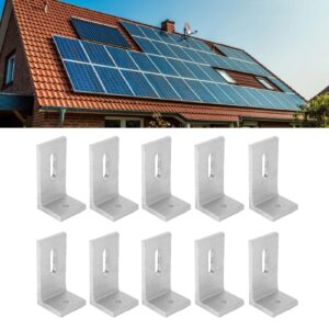 10PCS Solar Panel Mounting Brackets, Aluminum Alloy L Foot Solar Panel Mount Waterproof & Weather Proof, Strong Load Bearing Capacity, for Roof PV System