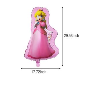 Happy Birthday Set Princess Peach Foil Balloons for Kids Birthday Baby Shower Princess Theme Party Decorations