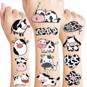 cow temporary tattoos for kids birthday party decorations supplies party favors supper cute 96pcs cow tattoo sticker style milk animal farm gift ideals for boys girls schools prizes themed