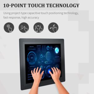 TouchWo 15 inch Industrial Embedded Touch Panel PC, Android All in One Mini PC with Open Frame Capacitive Touchscreen Monitor, RK3568 RAM 2G & ROM 16G Industrial PC Built-in Speakers