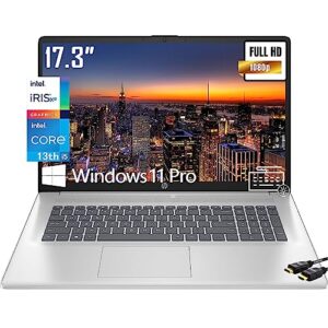 hp 2023 flagship 17 laptop, 17.3" ips fhd(1920 x 1080) display, 13th intel 10-core i5-1335u(beats i7-1260u), iris xe graphics, bluetooth 5.3, backlit kb, window 11 pro(20gb|1tb ssd), silver