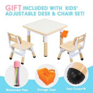 Kids table and chairs, Toddler table and chairs, Kids table( 2 chairs ), Kids table and chair set, Kids table and chair set 5-8 year old, Toddler table and chair set with 8 leg covers +12 color pens