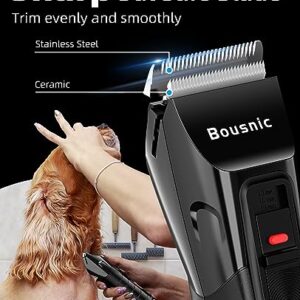 Bousnic Pet Dog Clippers for Grooming - Quiet Cordless Dog Grooming Kit for Hair Cutting, 2-Speed Dog Hair Trimmer, 8-Length Professional Dog Shaver for Puppy Small Medium Large Dogs Cats Pets