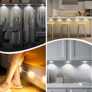 KeShu Under Cabinet Lights Plug in, Dimmable White LED Under Cabinet Lighting Hardwired Closet Lights, Smart Bluetooth APP Remote Control Under Counter Lights for Kitchen, Cabinet