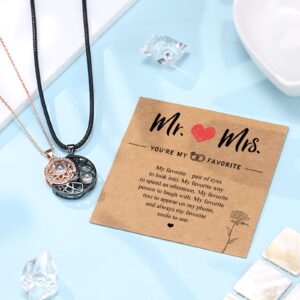UPROMI Mr and Mrs His and Hers Wedding Gifts for Couples 2024 Wedding Registry Ideas for Bride and Groom Gifts Honeymoon Husband Wife Engagement Newlywed Gifts for Him Her Couples Necklace