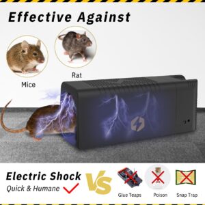 Electric Mouse Trap Effective Humane Indoor Rat Killer Mice Zapper Upgraded Instantly Kill Rodent with Powerful Voltage