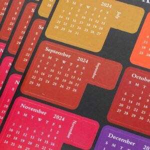 MAGICLULU 12 Sheets 2024 Calendar Stickers Monthly Calendar Sticker Schedule Calendar Adhesive Sticky Tabs for Planners Journal Notebook Bullet