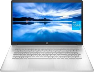 hp 2023 newest laptop, 17.3 inch display, intel core i3-1125g4 (beat i5-10210u) processor, 32gb ddr4 ram, 1tb ssd, intel uhd graphics, wifi, bluetooth, windows 11 home in s mode, natural silver