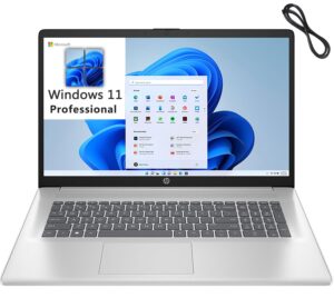 hp 17 17.3" fhd laptop computer, 13th gen intel 10-core i5-1335u (beat i7-1270p), 64gb ddr4 ram, 2tb pcie ssd, wifi 6, bluetooth 5.3, windows 11 pro, broag cable