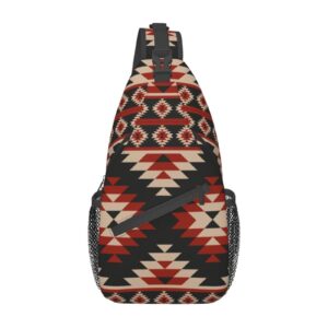 native american indian ethnic sling backpack crossbody shoulder bags for women men casual daypacks chest bag for hiking travel cycling