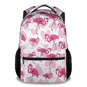cunexttime flamingo backpack for girls boys, 16 inch pink backpacks for school, cute lightweight durable bookbag for kids