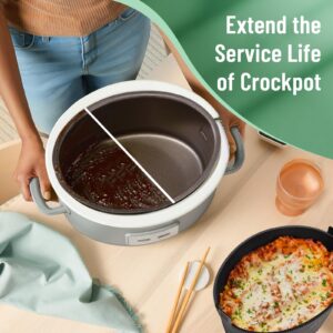 iArtker Silicone Slow Cooker Liner fit 7-8 Quart, Thickened Foldable Crockpot Liners Oval Crock-Pot, Reusable Leakproof Crock Pot Liner BPA Free Dishwasher Safe