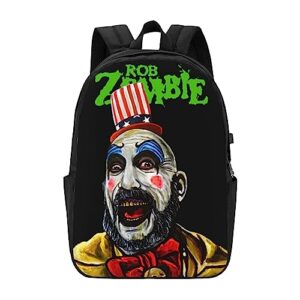 hmltd rob terror movies zombie laptop backpack with usb port classic backpack fits notebook travel backpack sports backpack