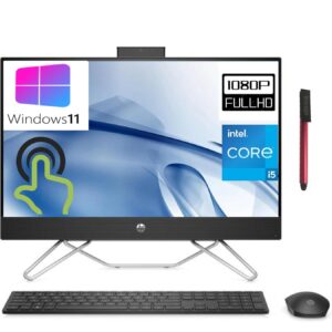 hp 2023 24 23.8" touchscreen fhd all-in-one desktop computer, 12th gen intel 10-core i5-1235u(beat i7-1195g7), 16gb ddr4 ram, 512gb pcie ssd, wifi 6, bt 5.2, white, windows 11, broag 64gb flash drive