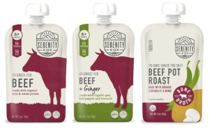 serenity kids baby got beef bundle | 6 each of grass fed beef, beef & ginger and beef pot roast pouches (18 count)