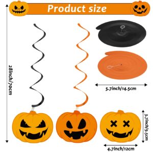 60PCS Halloween Pumpkin Party Swirls Decorations Little Pumpkin Hanging Swirls Black Orange Halloween Ceiling Hanging Decor Supplies for Halloween Party Birthday Pumpkin Theme Party Favors