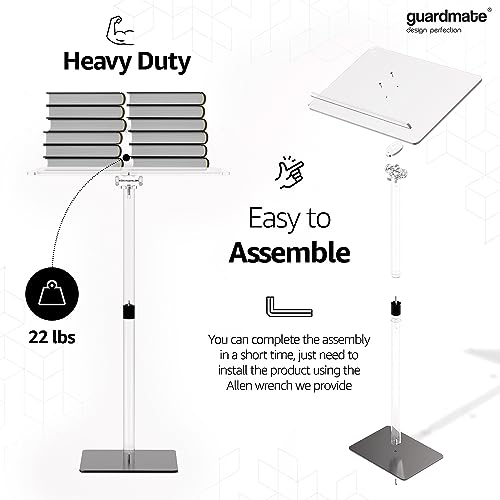 Ultra Clear Acrylic Pulpit Podium Stand | Modern Portable Pulpits for Churches Pastors Modern School Classroom Lecterns | Music Wedding Event Reception (Classic-24'X16')