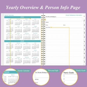 2024-2025 Planner - Weekly & Monthly Planner Spiral Bound, Planner 2024-2025 from July 2024 - June 2025 with Monthly Tabs, Inner Pocke, 8.5" x 11", Purple