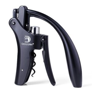 Drincarier Vertical Lever Corkscrew with Non-Stick Worm, Compact Rabbit Wine Opener Wine Bottle Opener with built-in Foil Cutter