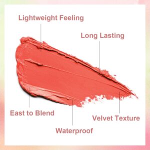 MOLAKS Cream Blush Stick, Lightweight and Long Lasting Cream Blush, Solid Moisturizer Stick, Cream Blush Makeup for Cheeks, Lightweight Cream Blush, Goes on Well for Mature Skin (SHY PINK)
