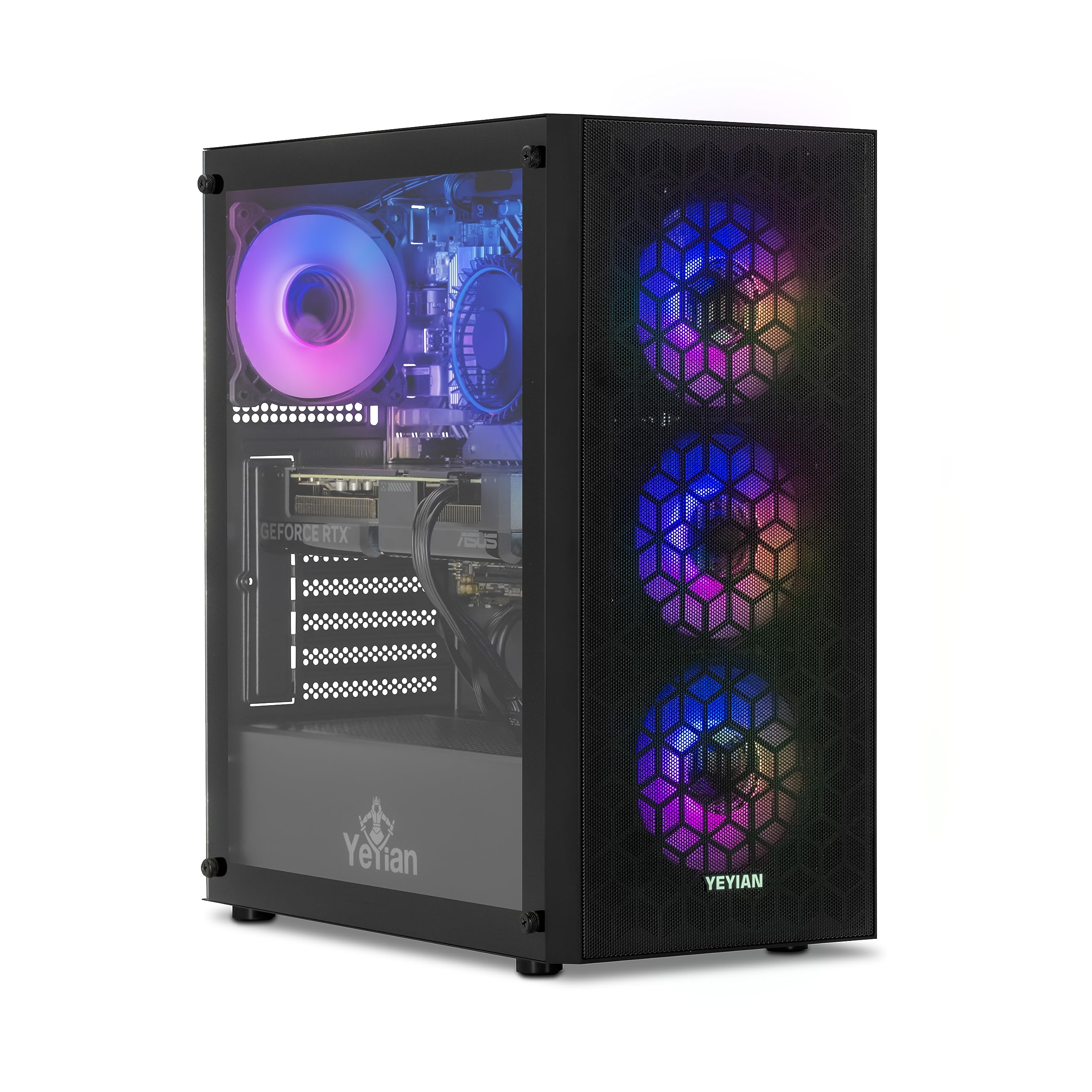 YEYIAN Gaming PC Yumi - Intel Core i5 13400F (> i7 12700F), GeForce RTX 4060 Gaming Computer Desktop, 1TB NVMe SSD, 16GB DDR5 4800 RAM, 650W Gold PSU, Intel B760, Prebuilt Win 11 Home PC, VR Ready