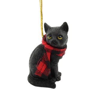 black cat christmas tree ornament 3 inches