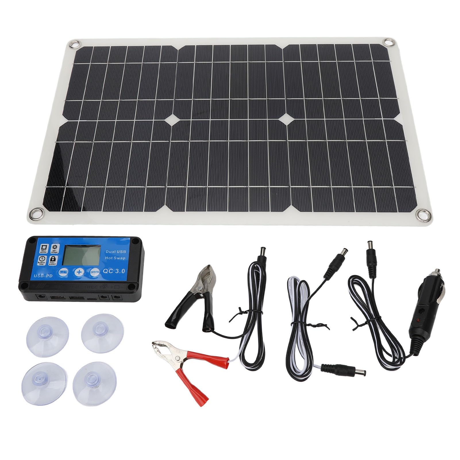 100W 18V Solar Battery Trickle Charger Maintainer, Portable USB Controller Monocrystalline Panel Charging Kit, Solar Panel Trickle Charging Kit for Car, Automotive